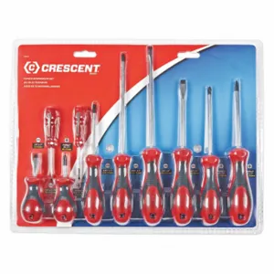 CRESCENT CPS12PCSET Dual Material Screwdriver Set, 10 Pc | CR2RAA 41WL38