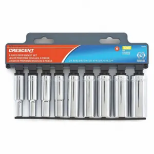 CRESCENT CSAS7N Metric Deep Socket Set, 3 Inch Size | CR2RAT 41WR60