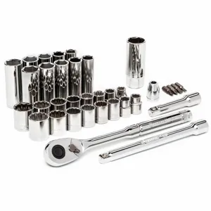 CRESCENT CTK35 Mechanics Tool Set, Socket Size Range 3/8 Inch To 3/4 Inch, 3/8 Inch Drive, Drive Type Hand | CH6NUA 61HJ71