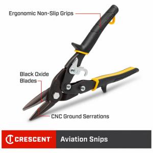 CRESCENT M3P Metal Cutting Snip, 9 3/4 Inch Overall Length, 1 1/2 Inch Cutting Length, Steel | CR2QYY 796YT8