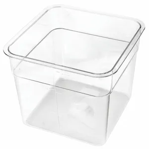 CRESTWARE SQC2 Square Storage Container, 7 1/4 Inch x 7 1/4 Inch x 4 Inch Size, Plastic, Clear | CH6RNW 45GK82