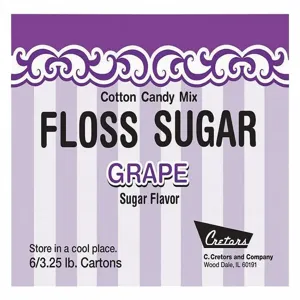 CRETORS 7409-GR Cotton Candy Mix, Flavor Grape, 3-1/4 Lbs, 6 Pk | CF2KPE 31EW28