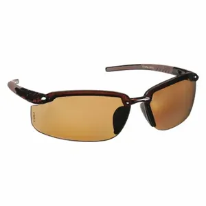 CROSSFIRE 291113 Safety Glasses, Polarized, Wraparound Frame, Half-Frame, Brown, Brown, M Eyewear Size | CR2TFM 36VZ67