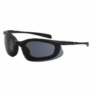 CROSSFIRE 821 AF Safety Glasses, Wraparound Frame, Half-Frame, Gray, Black, Black, M Eyewear Size, Unisex | CR2TFW 36VZ81