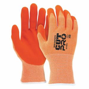 MCR SAFETY 92730HVXL Cut-Resistant Gloves, Xl, Nitrile, Palm, Ansi Abrasion Level 4, Knit Cuff, Orange, 12 PK | CR2UNP 349WL7
