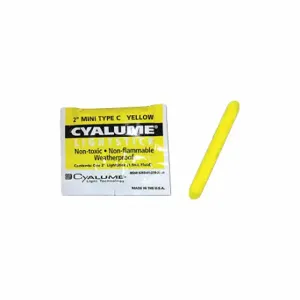 CYALUME TECHNOLOGIES 9-28690PF Lightstick, 2 Inch Length, 4 hr Duration, 2 yr Shelf Life, Yellow, 50 Pack | CR2UPY 34AZ32