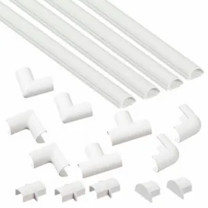 D-LINE US/5FT2010KIT001 Raceway, Micro+, 13/16 Inch Width, 3/8 Inch Height, 240 Inch Length, Plastic, White | CP3TTF 60WA62