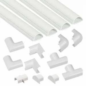 D-LINE US/5FT3015KIT001 Raceway, Mini, 1 3/16 Inch Width, 9/16 Inch Height, 240 Inch Length, Plastic, White | CP3TTJ 60WA64