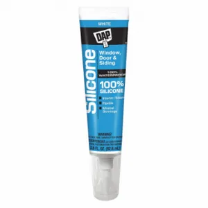 DAP 00752 Silicone Sealant, Window, Door & Siding, White, 3 Oz, Cartridge | CR2WEQ 4MY74