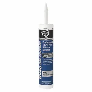 DAP 08010 Silicone Sealant, Professional, White, 10 Oz, Cartridge, 501% Or More Elongation Range | CR2WEV 406W22