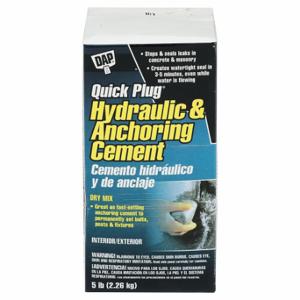 DAP 14086 Hydraulic Cement, Quick Plug, Cement, 5 lb Container Size, Box, Gray | CR2WGC 1LYG5