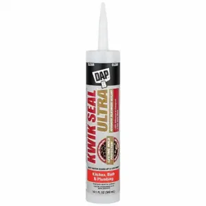 DAP 18898 Acrylic Latex Sealant, Kwik Seal Ultra, Clear, 10 oz Container Size, Cartridge | CR2WGG 45PG60