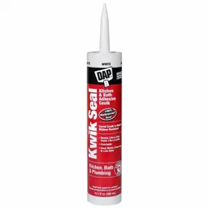 DAP 70798-18032 Acrylic Latex Adhesive Caulk, Kwik Seal Tub & Tile, White, 10 oz Container Size, Cartridge | CR2WEH 4MY71