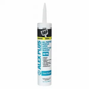 DAP 7079818156 Silicone Caulk, Alex Plus, Clear, 10 Oz Container Size, Cartridge | CR4HJX 788WG0