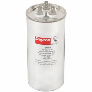 DAYTON 12N968 Motor Dual Run Capacitor, Round, 440V AC, 80/10 mfd, 5 13/16 Inch Overall Height | CJ2VRT