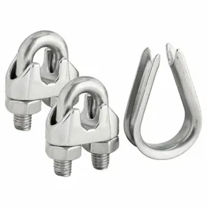 DAYTON 1DKL4 Wire Rope Clip And Thimble Kit 3/8 Inch Ss | AA9JNT