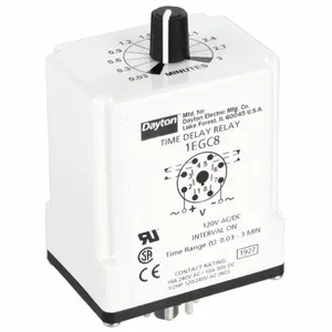 DAYTON 1EGC8 Timer Relay 180 Sec. 8 Pin 10a Dpdt 120v | AA9NYK