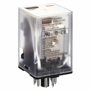 DAYTON 1EGW8 Relay Plug In Dpdt 6vac Coil Volts | AA9PBX