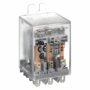 DAYTON 1EJD1 Relay Power 3PDT 12VDC Coil Volts | AA9PJP