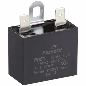 DAYTON 22F164 Motor Run Capacitor 3 Mfd 1-1/2 Inch Height | AB6UFX