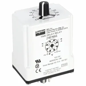 DAYTON 24EN66 Timer Relay 60 Second 8 Pin 10a Dpdt 12v | AF8APM