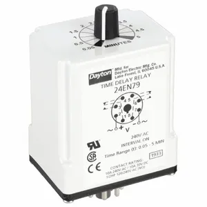 DAYTON 24EN79 Timer Relay 5 Min 8 Pin 10a Dpdt 240v | AF8ANA