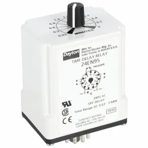 DAYTON 24EN95 Timer Relay 180 Sec 11 Pin 10a Dpdt 240v | AF8AQC