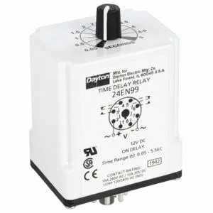 DAYTON 24EN99 Timer Relay 5 Second 8 Pin 10a Dpdt 12v | AF8AQG