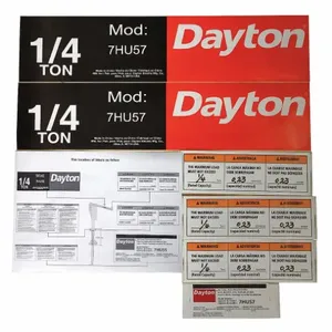 DAYTON 28CH76 Jib Crane Label Kit For Use With AF3LUU | AH2GXC