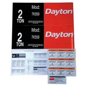 DAYTON 28CH93 Jib Crane Label Kit For Use With AF3NLJ | AH2GXN