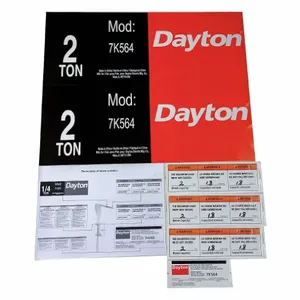 DAYTON 28CH98 Jib Crane Label Kit For Use With AF3NLP | AH2GXU