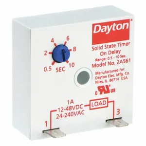 DAYTON 2A561 Encapsulated Timer Relay 10sec 2 Pin 1no | AB8WLH