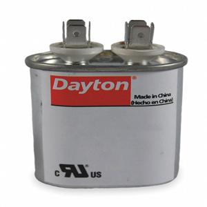 DAYTON 2MDY7 Motor Run Capacitor, Oval, 440VAC, 7.5, 2 11/16 Inch Overall Height | CH6JJE