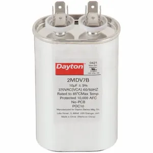 DAYTON 2MDV7 Run Capacitor 10 Mfd 370 Vac Oval | AC2RAP