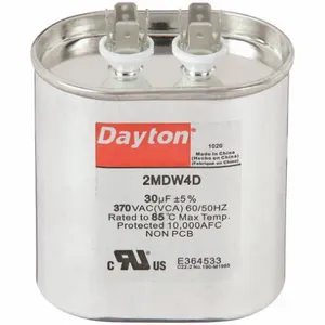 DAYTON 2MDW4 Run Capacitor 30 Mfd 370v Oval | AF9HWC