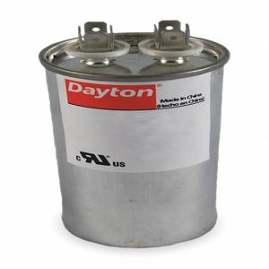 DAYTON 2MEE4 Motor Run Capacitor, Round, 370VAC, 50, 4 7/16 Inch Overall Height | CH6JJU