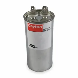 DAYTON 2MEG9 Motor Run Capacitor, Round, 440V AC, 17.5 mfd, 3 5/16 Inch Overall Height | CJ2VWD