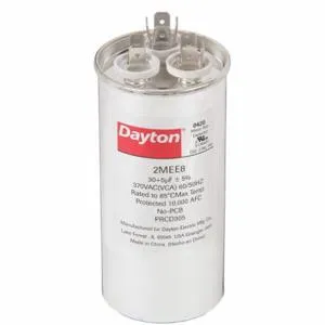 DAYTON 2MEE8 Motor Dual Run Capacitor, Round, 370VAC, 30/5, 4 5/8 Inch Overall Height | CH6JJX