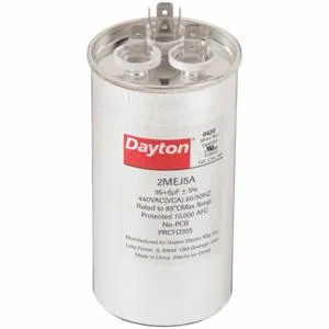 DAYTON 2MEJ5 Motor Dual Run Capacitor, Round, 440VAC, 35/5 Microfarad Rating | CH6JKZ