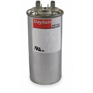 DAYTON 2MEJ9 Dual-Run-Motorkondensator, rund, 2-3/8 Durchmesser, Stahlabdeckung, 45/5 mF | BH3BFF