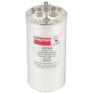 DAYTON 2MEK4 Motor Dual Run Capacitor, Round, 440VAC, 55/5, 5 1/4 Inch Overall Height | CH6JLG