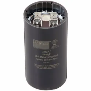 DAYTON 2MER2 Motor Start Capacitor, 220 to 250V AC, 43 To 53 mfd, Round, 1 7/16 Inch Dia. | CJ2VYV