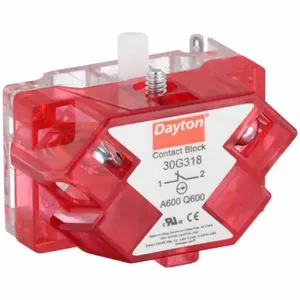 DAYTON 30G318 Selector Switch Contact Block 1nc 30mm | AC4NQX