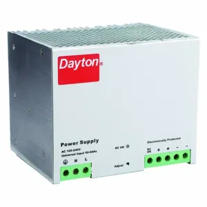 DAYTON 33NT14 Power Supply DIN Rail 480W 24VDC Metal | AH3WZH