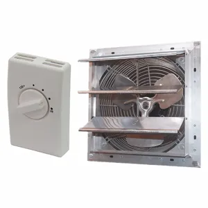 DAYTON 347HX8 Exhaust Ventilator, Gable Mounted, 1600 sq. ft. Max. Attic Area, 800 CFM, Auto | CJ2DDE