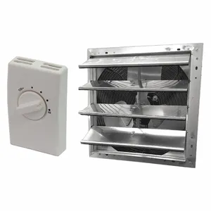 DAYTON 347HX9 Exhaust Ventilator, Gable Mounted, 1500 sq. ft. Max. Attic Area, 1095 CFM, Auto | CJ2DDF