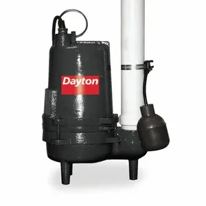 DAYTON 3BB88 Sewage Ejector Pump, 1/2 HP, Cast Iron, 120 VAC, 1750 rpm, 1 Phase | AC8LDP