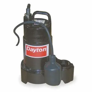 DAYTON 4HU73 Effluent Pump, 1/2 hp, 120VAC, Intermittent Duty Cycle, 31 Ft. Max. Head | CH6KCY