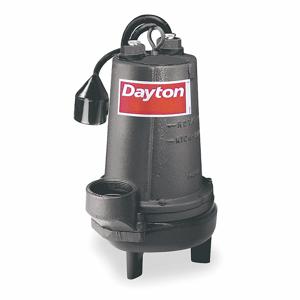 DAYTON 4LE23 Sewage Ejector Pump, 2 HP, 220V AC, Tether Float, 375 GPM Flow Rate at 10 Ft. of Head | CJ3HHT