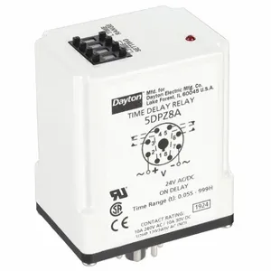 DAYTON 5DPZ8 Timer Relay 999 Hr. 8 Pin 10a Dpdt 24v | AE3JTH